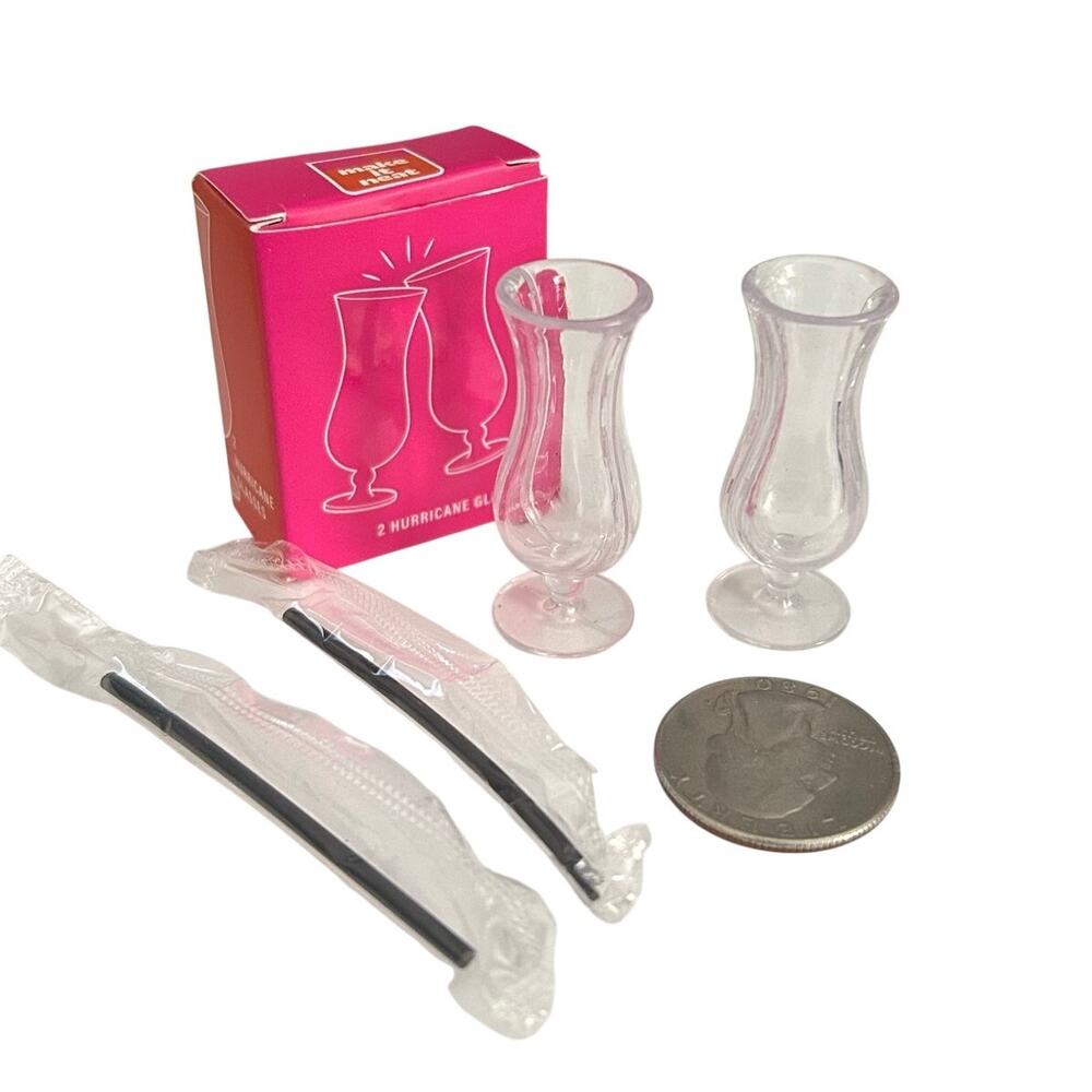 MGA Miniverse Pair of Miniature Hurricane Glasses New Clear
